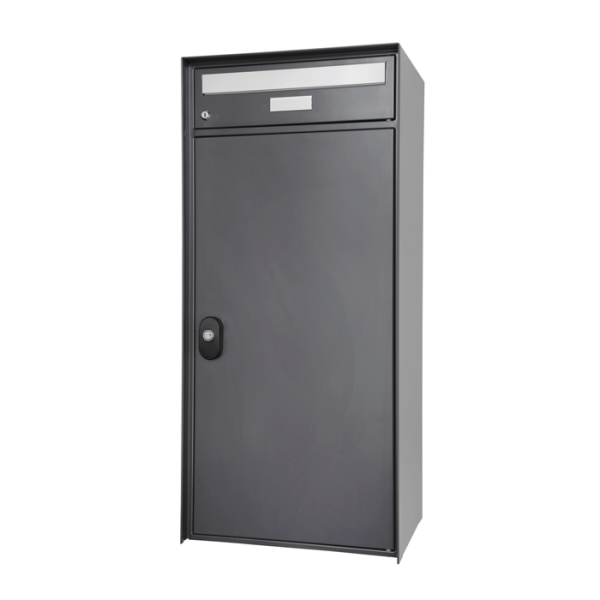 Huber Briefkasten Davos Stahl 65lt., Dunkelgrau metallic